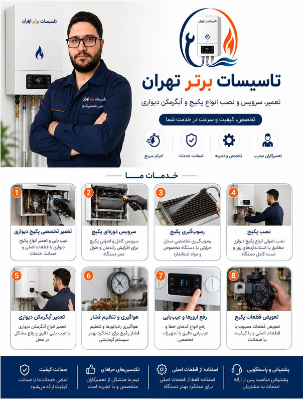 تاسیسات برتر تهران ، تعمیر تخصصی پکیج و آبگرمکن در تهران