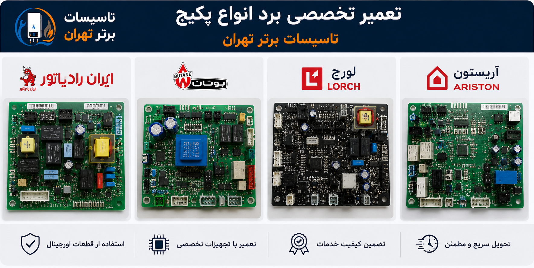 تعمیر برد پکیج ایران رادیاتور در تهران